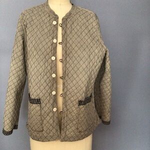 Provence Quilted Jacket Reversible Black/Beige Cotton — 2-in-1 Style